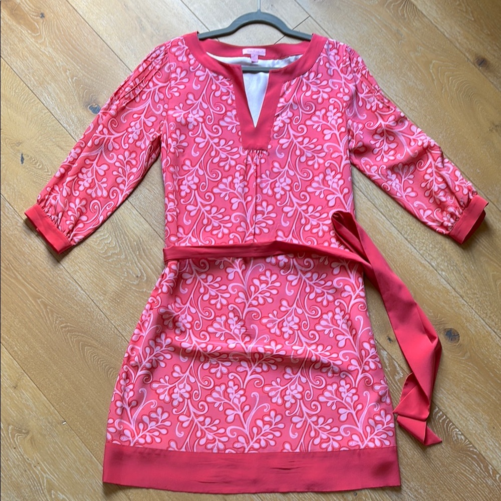 Lilly Pulitzer Pink Sheath Dress with Bishop Sleeves